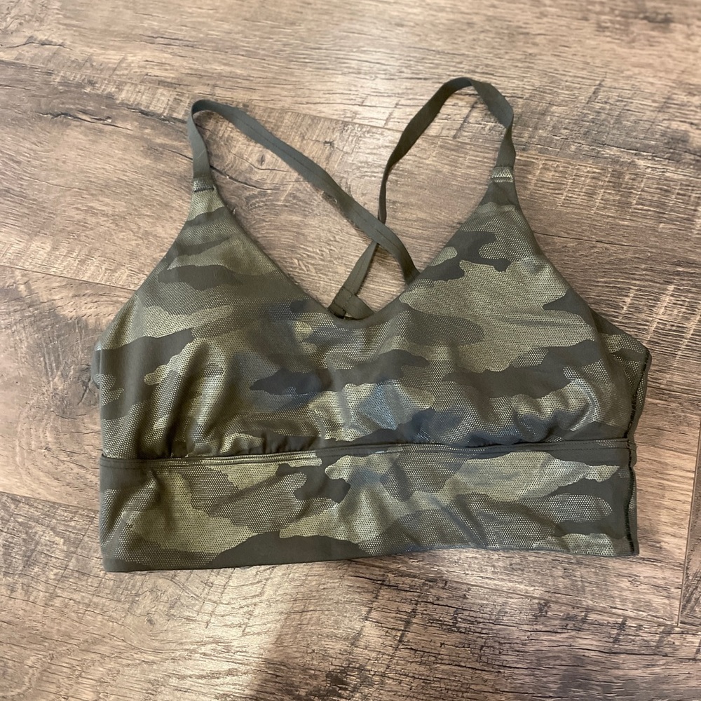 aerie Olive Green Camo Sports Bra